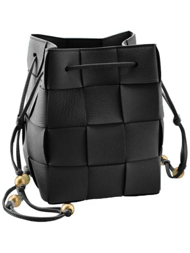 Cassette Intrecciato Leather Bucket Bag Black - BOTTEGA VENETA - BALAAN 2