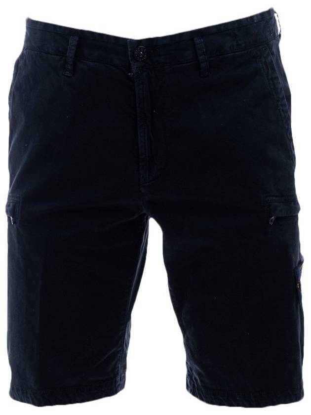 Men's Waffen Bermuda Pocket Shorts Black - STONE ISLAND - BALAAN.