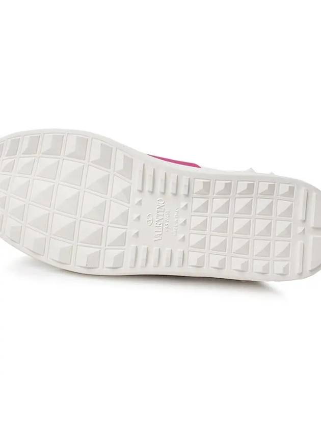 Rockstud Hidden Strap Low Top Sneakers White Pink - VALENTINO - BALAAN 6