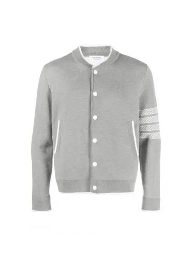 Anchor Jacquard 4-Bar Bomber Jacket Light Grey - THOM BROWNE - BALAAN 2