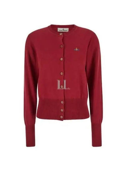 Logo Patch Cardigan Red - VIVIENNE WESTWOOD - BALAAN 2