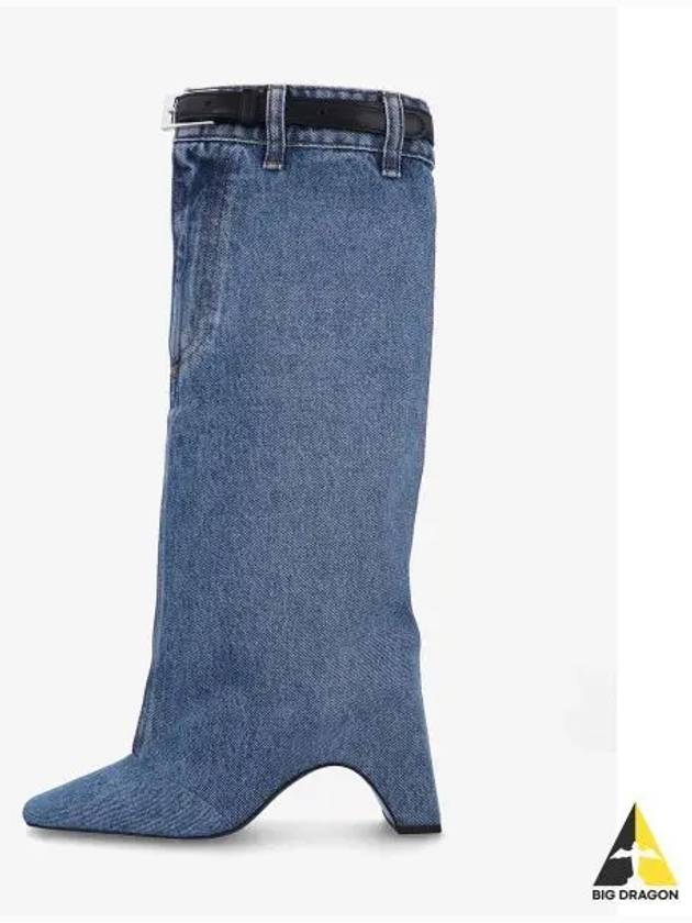 Denim Open Knee Bridge Boots Washed Blue COPSH50202WASBLU - COPERNI - BALAAN 1