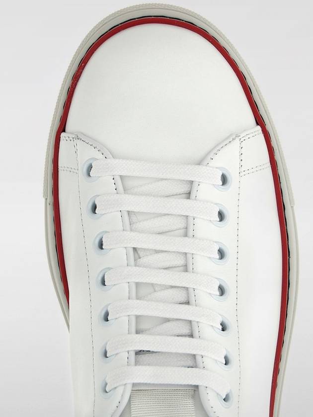 Tennis Vitello Calf Leather Low Top Sneakers White - THOM BROWNE - BALAAN 5