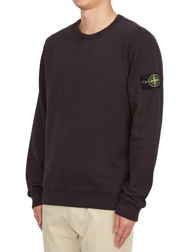 Brushed Cotton Fleece Garment Dyed Crewneck Sweatshirt Dark Burgundy - STONE ISLAND - BALAAN 3