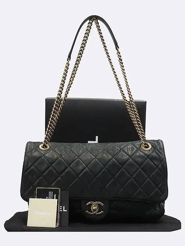 Green color leather SHIVA FLAP gold logo chain shoulder bag - CHANEL - BALAAN 1