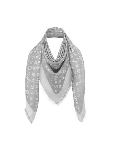 Monogram Shine Denim Scarf Pearl Grey - LOUIS VUITTON - BALAAN 1