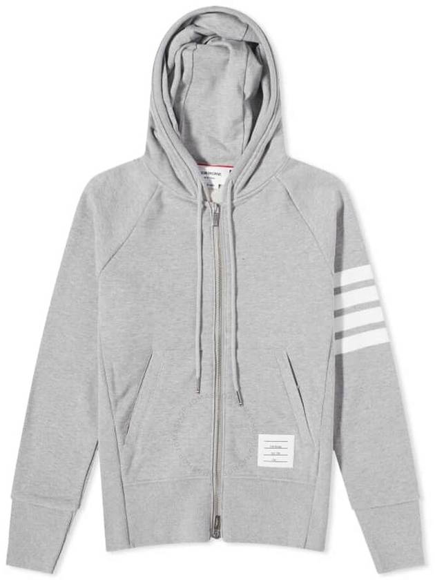 Engineered 4 Bar Diagonal Zip Up Hoodie Light Grey - THOM BROWNE - BALAAN 2