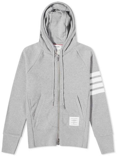 Engineered 4 Bar Diagonal Zip Up Hoodie Light Grey - THOM BROWNE - BALAAN 2