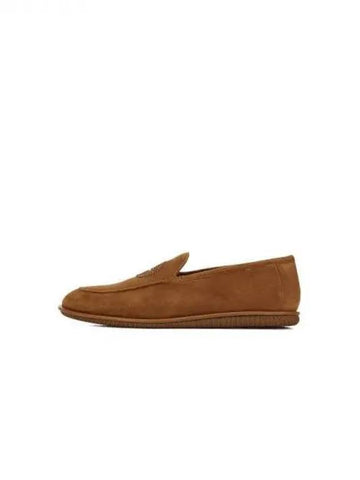 Men s Woven Logo Suede Loafer Camel 270567 - GIORGIO ARMANI - BALAAN 1