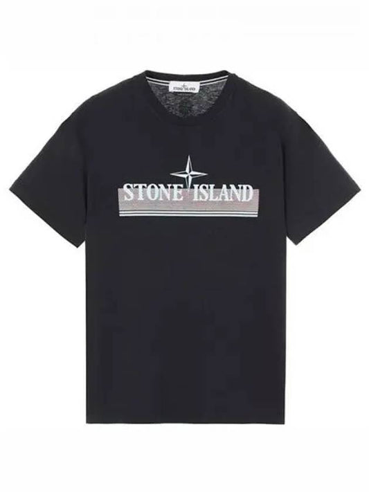 Tricromia One Print Garment Dyed Cotton Jersey Short Sleeve T-Shirt Black - STONE ISLAND - BALAAN 2