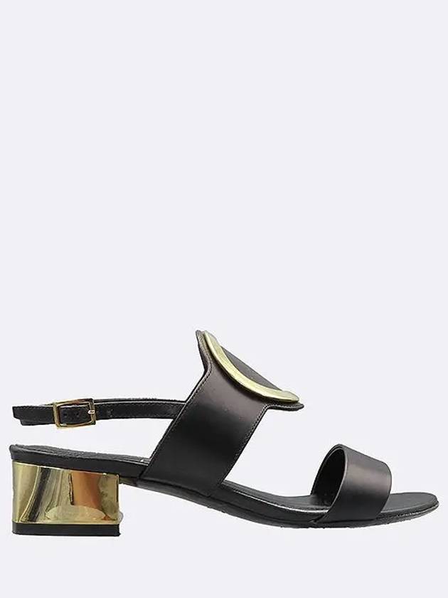 Black leather gold metal buckle women s sandals size 34 - ROGER VIVIER - BALAAN 4