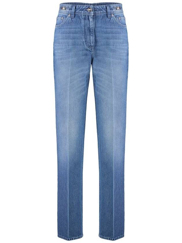 Women's Boyfriend Cotton Straight Jeans Blue - VERSACE - BALAAN 2