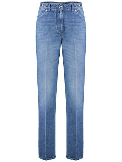 Women's Boyfriend Cotton Straight Jeans Blue - VERSACE - BALAAN 2