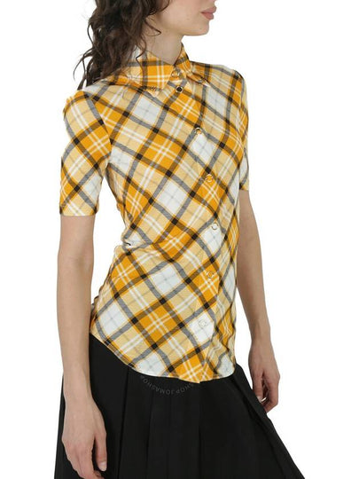 Burberry Patia Check Jersey Short-Sleeve Shirt, Brand Size 2 (US Size 0) - BURBERRY - BALAAN 2