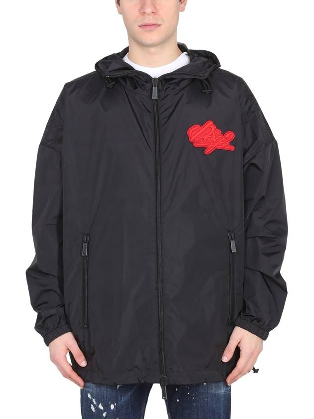 Logo Patch Windbreaker Black - DSQUARED2 - BALAAN 2