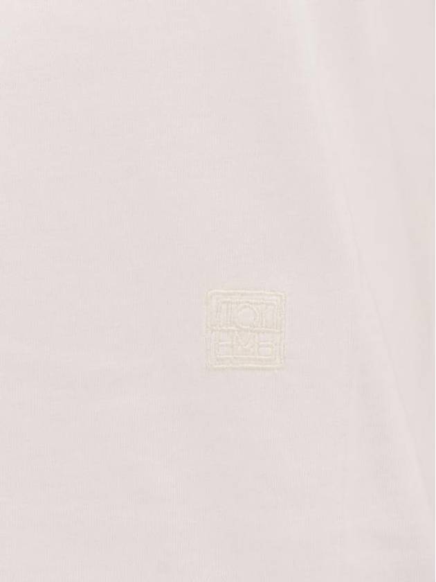 Embroidered Logo Cotton Short Sleeve T-Shirt White - TOTEME - BALAAN 4