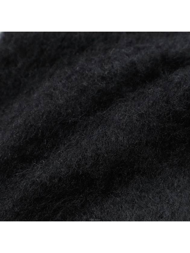 Anagram Fringe Mohair Scarf Black - LOEWE - BALAAN 6