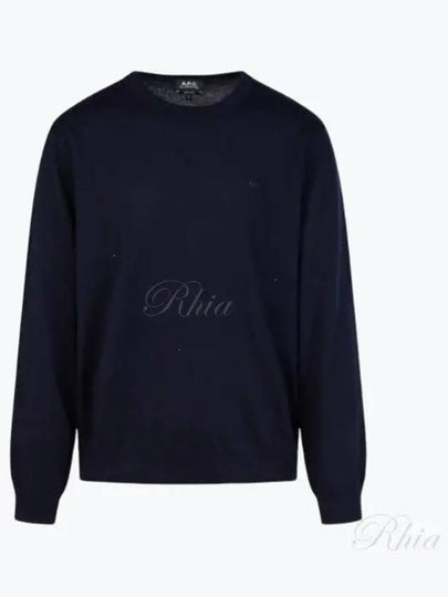 Embroidery Logo Wool Knit Top Navy - A.P.C. - BALAAN 2