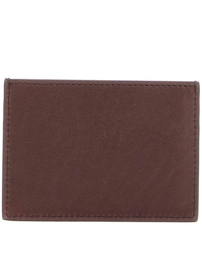 compact dark brown calfskin credit card holder - THOM BROWNE - BALAAN 2