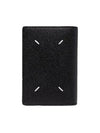 Stitched Bi-Fold Leather Card Wallet Black - MAISON MARGIELA - BALAAN 2