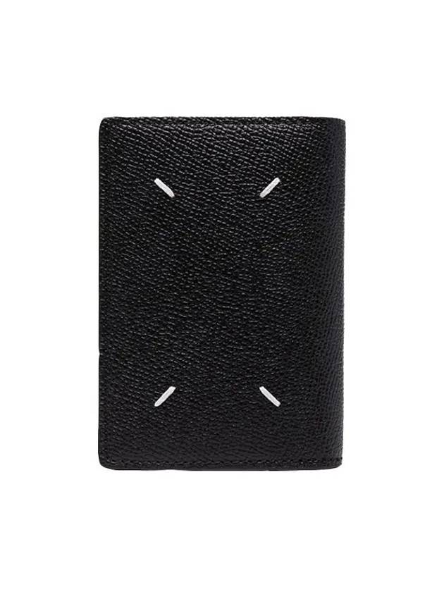 Stitched Bi-Fold Leather Card Wallet Black - MAISON MARGIELA - BALAAN 2