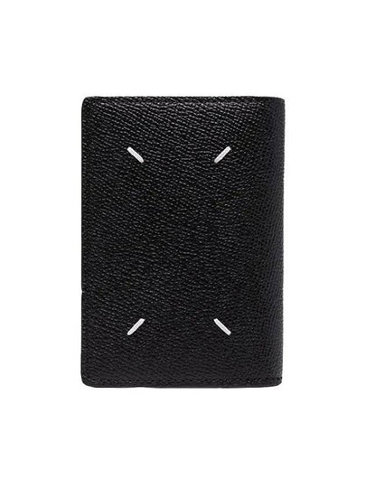 Stitched Bi-Fold Leather Card Wallet Black - MAISON MARGIELA - BALAAN 2