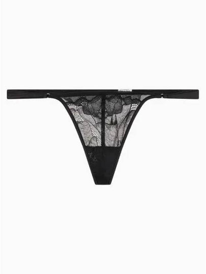 Floral Lace String T-Panties Black - CALVIN KLEIN - BALAAN 2