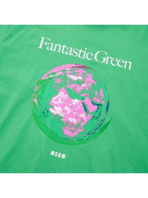 Fantastic Green Sustainable Cotton Short Sleeve T-Shirt Green - MSGM - BALAAN 7