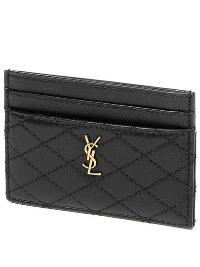 Gabi Quilted Lambskin Card Wallet Black - SAINT LAURENT - BALAAN 2