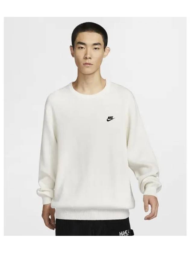 Club Crewneck Knit Top Sail - NIKE - BALAAN 2