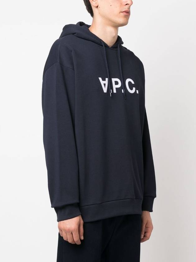 Milo Logo Cotton Hoodie Blue - A.P.C. - BALAAN 6