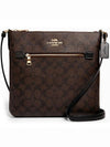 Rowan Logo Signature Cross Bag Brown - COACH - BALAAN 2