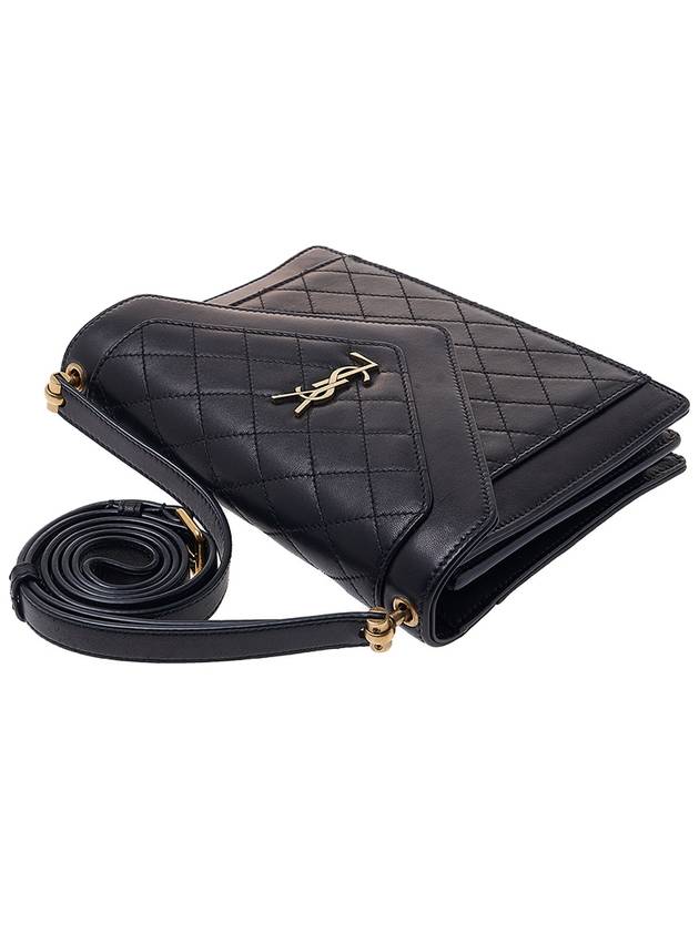 Gabi Quilting Small Lambskin Shoulder Bag Black - SAINT LAURENT - BALAAN 5