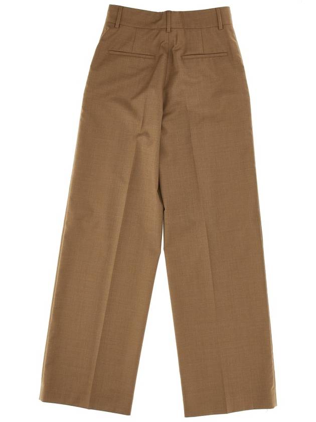 Wool Trousers High Waist Straight Pants Brown - BURBERRY - BALAAN 3