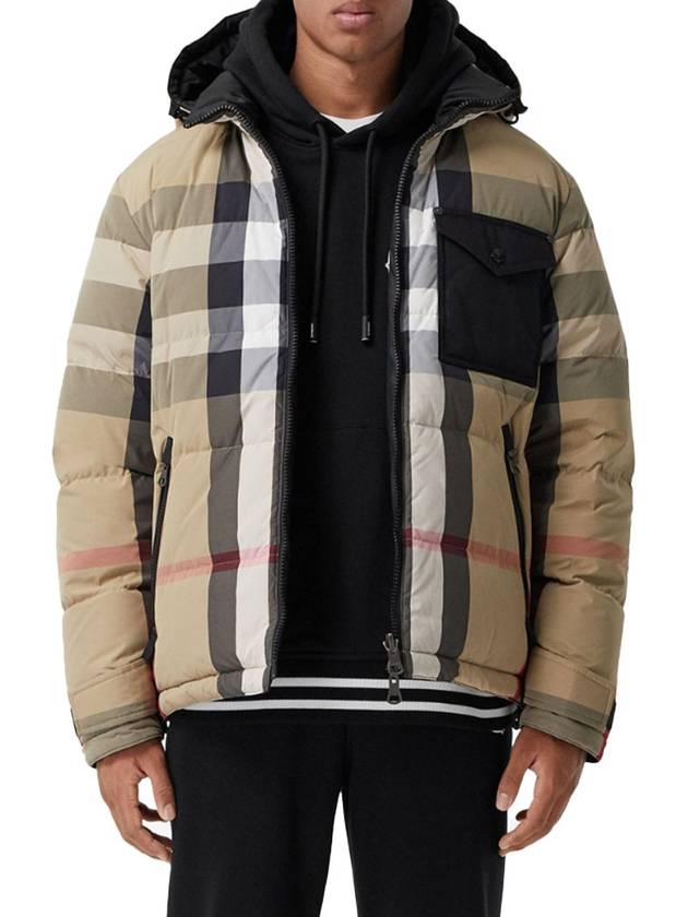 Reversible Recycled Nylon Redown Puffer Padded Archive Beige Black - BURBERRY - BALAAN 4