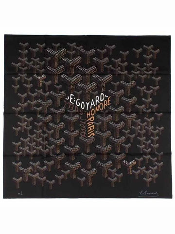 NO 1 Chevron Pattern Silk Scarf Black FOULARMMLSR01SR01X - GOYARD - BALAAN 1