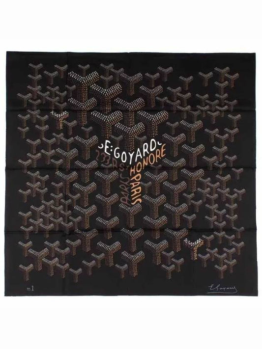 NO 1 Chevron Pattern Silk Scarf Black FOULARMMLSR01SR01X - GOYARD - BALAAN 1