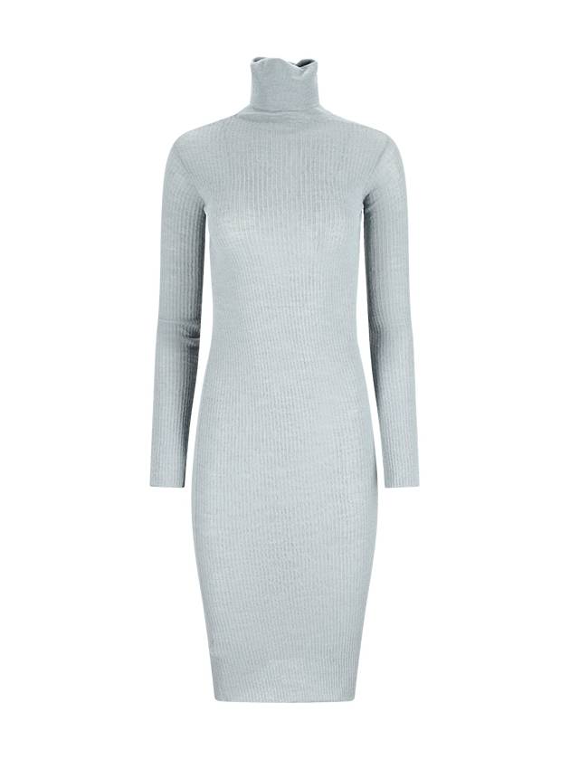 RIBBED HIGH-NECK MIDI DRESS - JIL SANDER - BALAAN 1