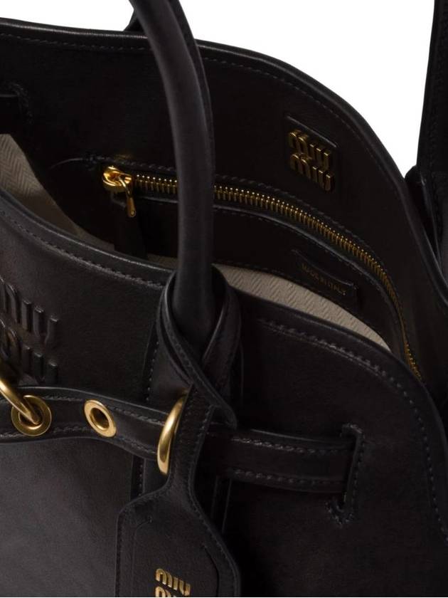 Abventure Nappa Leather Tote Bag Black - MIU MIU - BALAAN 5