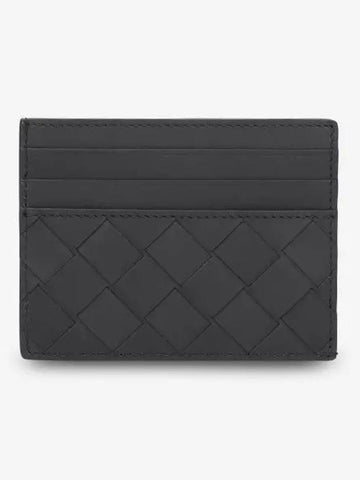 Intrecciato Leather Card Wallet Black - BOTTEGA VENETA - BALAAN 1