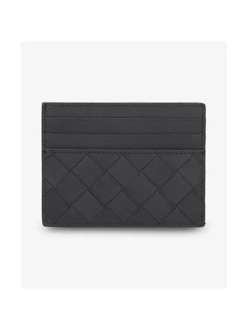 Intrecciato Leather Card Wallet Black - BOTTEGA VENETA - BALAAN 1