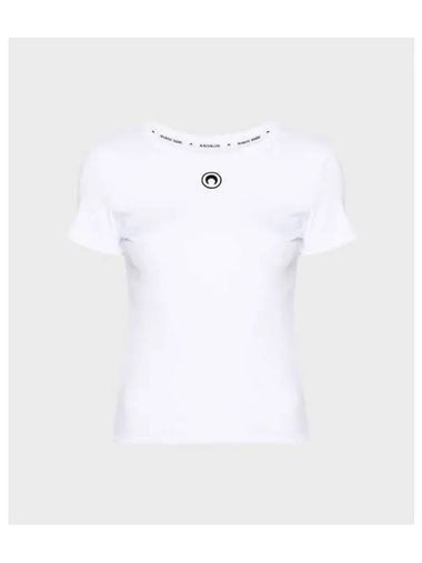 WOMEN S ORGANIC COTTON 1X1 RIB T SHIRT white - MARINE SERRE - BALAAN 1