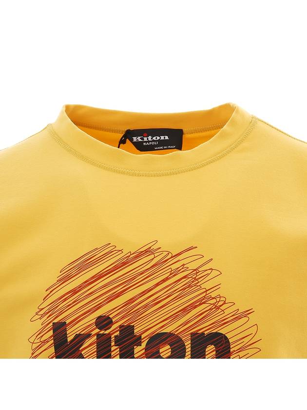 23SS UMK0257 YELLOW Front logo yellow sweatshirt - KITON - BALAAN 4