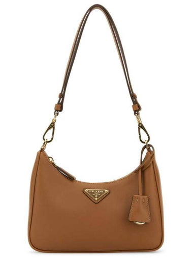 Triangle Logo Chain Shoulder Bag Brown - PRADA - BALAAN 1