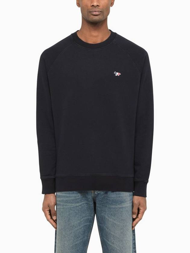 Tricolor Fox Patch Sweatshirt Dark Navy - MAISON KITSUNE - BALAAN 4