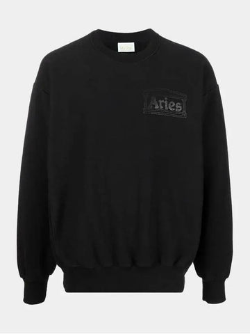 Aries Men's Templogo Crew Neck Sweatshirt Black SSAR20000 BK - ARIES - BALAAN 1