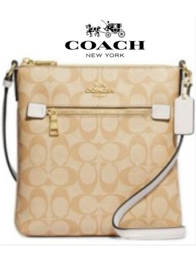 Mini Rowan Pile Signature Canvas Cross Bag Light Khaki Chalk - COACH - BALAAN 2