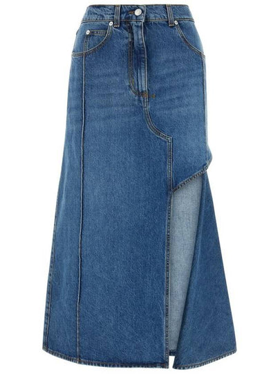 Denim Unbalanced Skirt Blue - ALEXANDER MCQUEEN - BALAAN 2