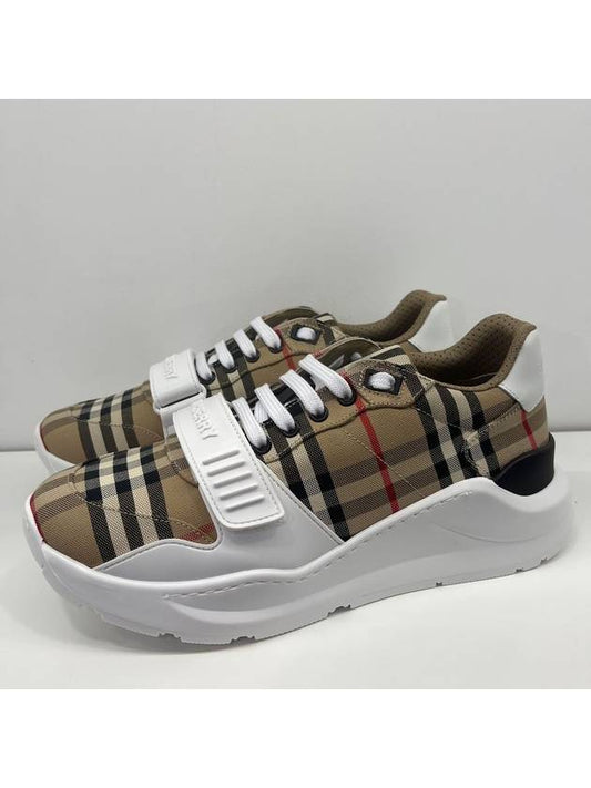 Vintage Check Suede Leather Sneakers Archive Beige - BURBERRY - BALAAN 2