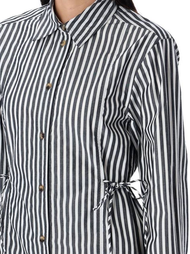 Ganni Stripe Oversized Tie String Shirt - GANNI - BALAAN 3